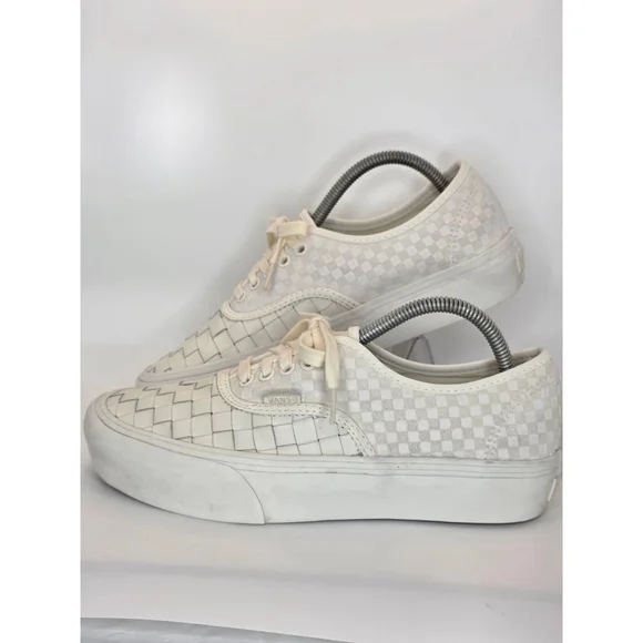 Vans Platform Woven Blanc De Blanc Checkerboard Unisex Sneakers 8M/9.5W - Picture 4 of 7